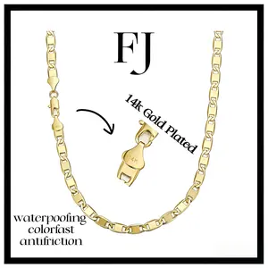 14K Gold Plated Figaro Chain Necklace 6mm 20/24 Inch Italian Cuban Link Anti-Tarnish Hypoallergenic Classic Men's Women Jewelry Gift