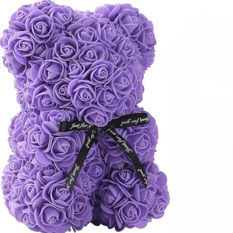Artificial Flower Eternal Rose Teddy Bear for Mom Mother's Day Birthday Valentine's Day Anniversary Gifts & Decorations