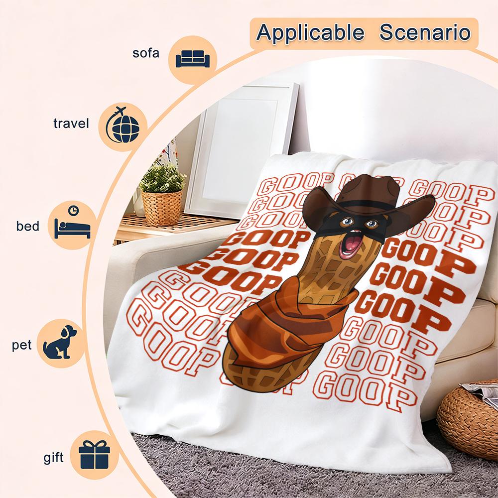 Arc Raiders The Burnt Peanut Goop Meme Blanket Lightweight Throw Blanket Flannel Microfiber Plush Bed Blanket Super Soft Blanket for All-Season Travel Camping Home Rug Suitable for giving as gifts to friends, parents and children