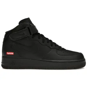 Nike Men's Air Force 1 Mid Supreme Black Basketball Shoes, from StockX