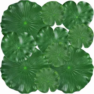 12Pcs Floating Fake Lily Pads for Ponds Artificial Decorative Lotus Leaves, 4 Sizes 4in 6in 7in 7.8in 3pcs Each Total 12pcs