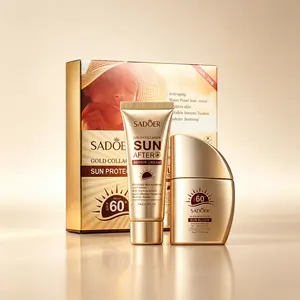 SADOER Sun Block & Sun After Repair Cream Set, SPF 60 PA+++, Lightweight Non-Greasy Gentle Formula, UVA/UVB Protection, Water-Resistant for Face & Body, Adults All Skin Types