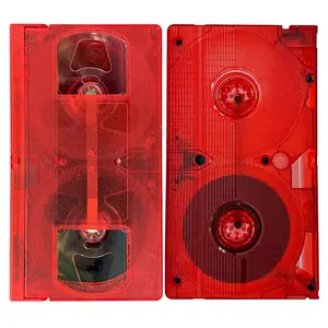 Transparent Blood Red VHS Tape Shell w/Matching Colored Spools w/T-150 Tape