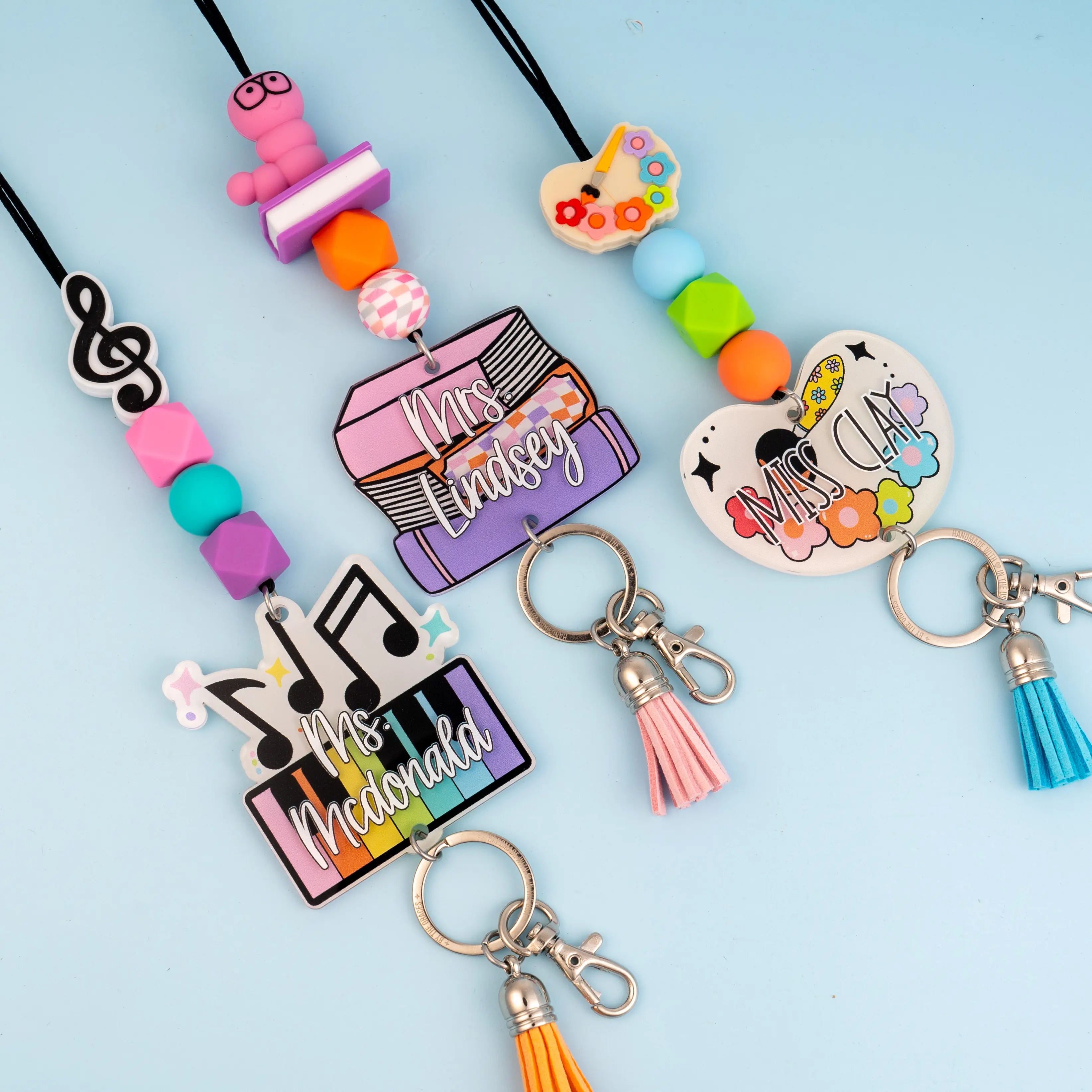 Back to School Teacher Lanyards - Personalized Lanyard with Name - Lanyard with Badge Holder - Affordable Teacher Gift