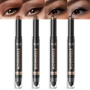 LANGMANNI 4Colors Dual-Ended Cream Eyeshadow Stick Set – Silky Smooth, Waterproof & Transfer-Proof, Built-in Blender Brush, All-Day Matte & Shimmer Wear Eye Makeup(#13+14+15+16)