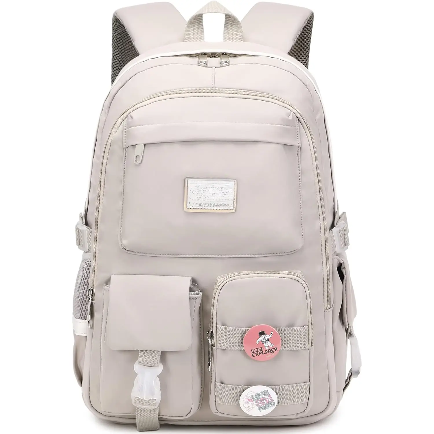 Cute Backpacks for School - Women's Synthetic 15.6 in Laptop Backpack, Youth Book Bags for Teen Girls, Anti-Theft Casual College Daypack, Gray (Birthday Gift Option), Book Bags For School, 12.2"L X 5.9"D X 18.5"H, All Over Print, Durable, Chic, Exquisite