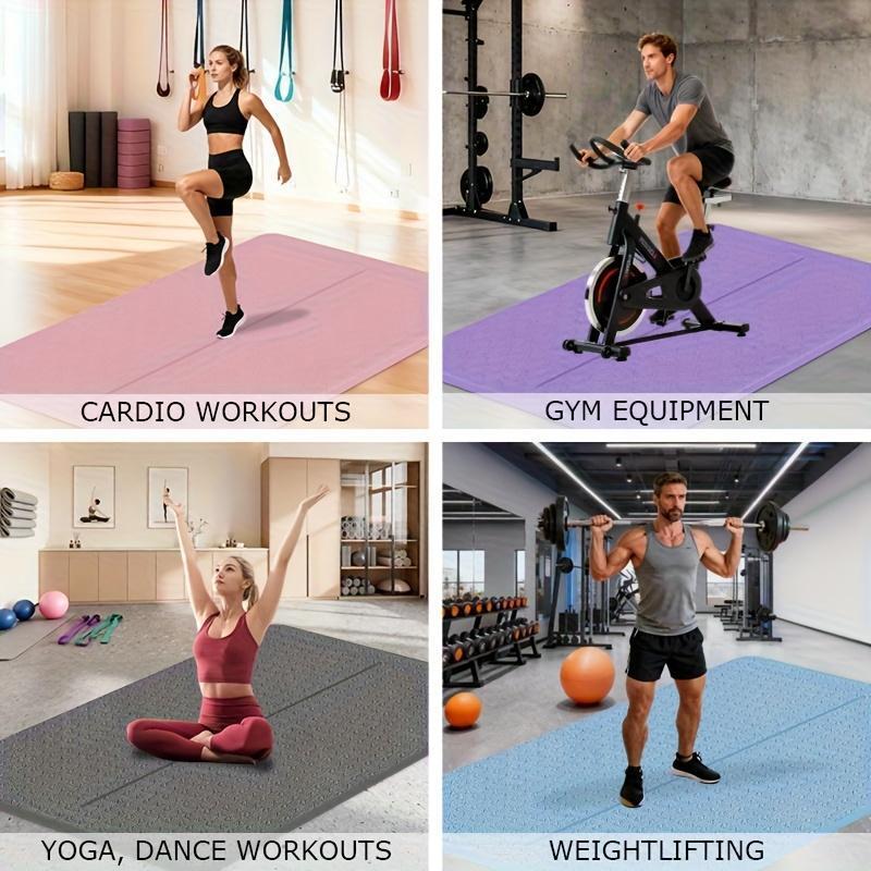 Double Non-Slip Yoga Mat - 6.0x4.0/6.0x2.0 ft Enlarged 8mm Thick Multifunctional Pilates Floor Exercise Equipment Mat, Home Gym Fitness Accessory for Home & Outdoor Use