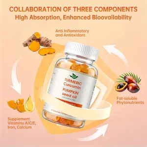 Turmeric Gummies Saw Palmetto & Pumpkin Seed Oil--Green Pigeons | Joint Health Supplement for Mobility & Joint Pain | With 95% Curcumin, Combined with Black Pepper