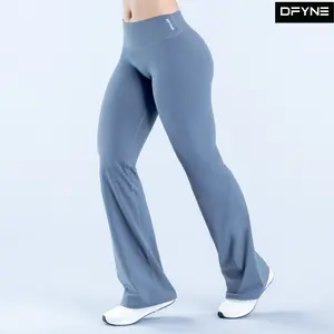 DFYNE New Flared Pants - 3 Colors Available - High-Stretch, Body-Sculpting - Casual, Yoga, Sports & Fitness - Women's