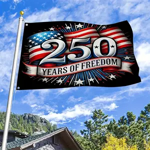 1pc 250th Anniversary of Freedom American 250th Anniversary Premium Polyester Flag |   Reinforced Metal Ring, Sizes 3x5 Feet to 4x6 Feet, Suitable for Garden Home and Patriotic Display