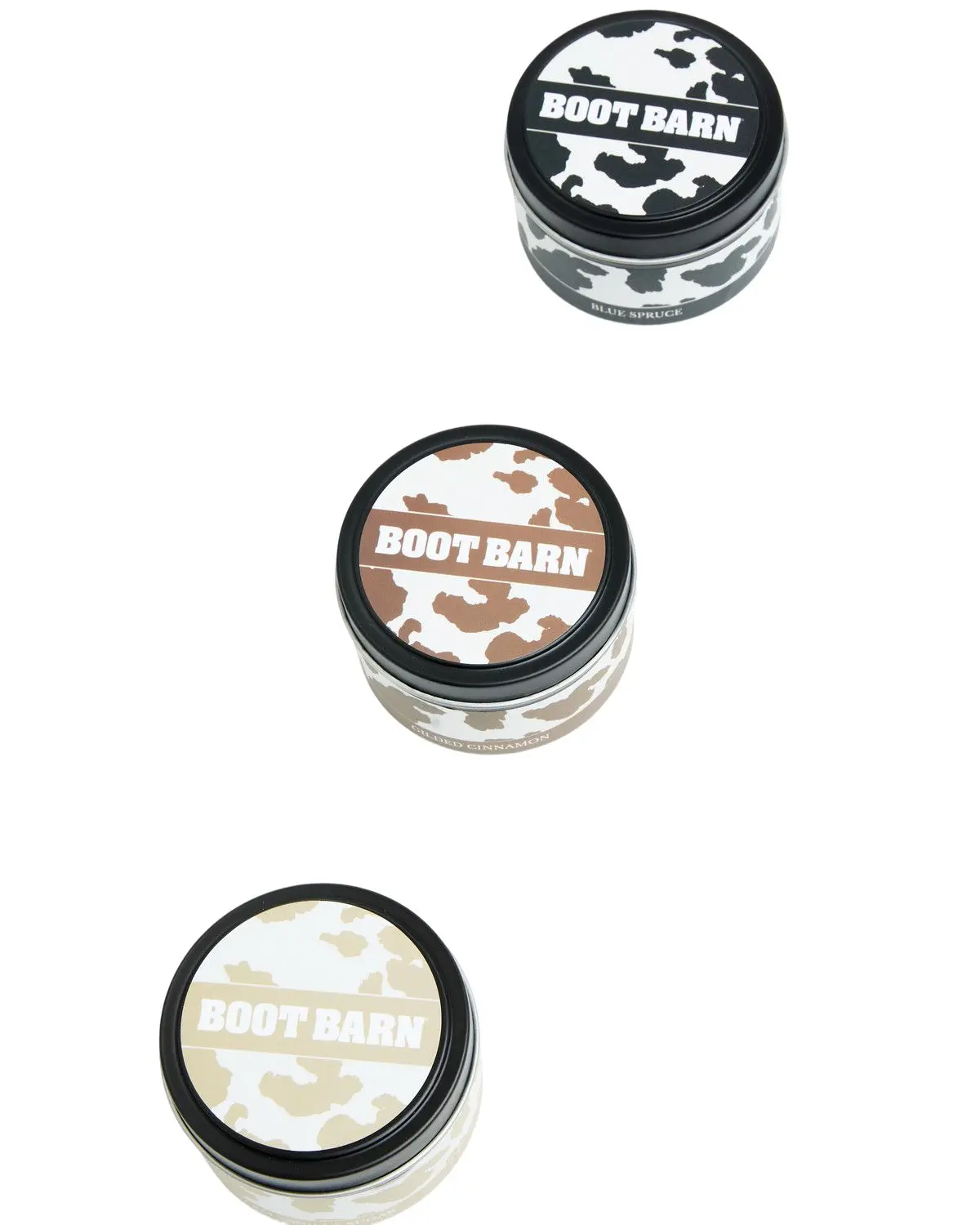 Boot Barn Unisex Cow Print 40Oz Tin Candle Gift Set 3 Pack - Bbafa25ca1-Blk