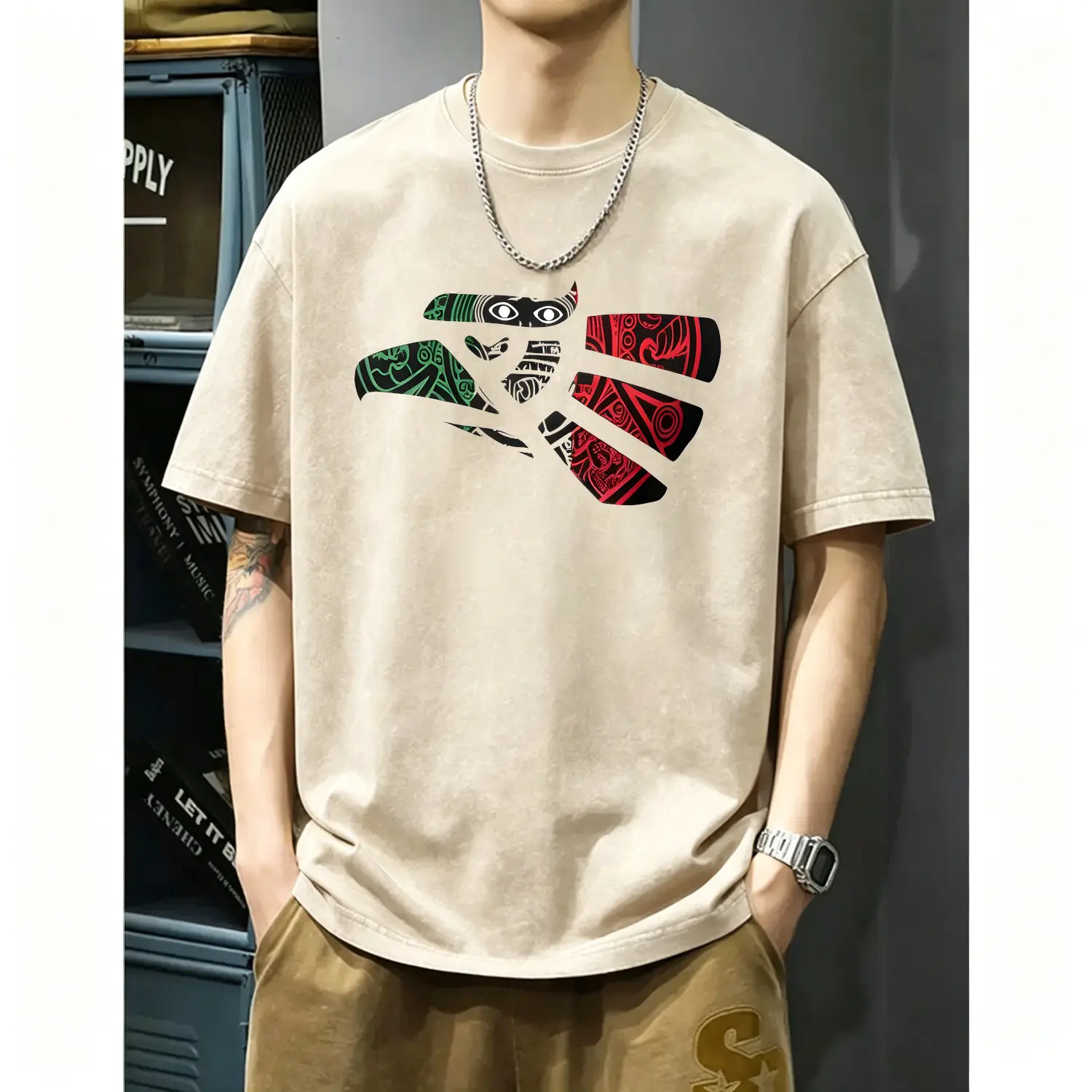Washed T-shirt-Apricot