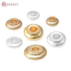 50PCS 3MM 4MM 5MM 6MM 18K Gold Color Brass Spacer Beads Bracelet  Diy Necklace Earrings Jewelry Accessories Making
