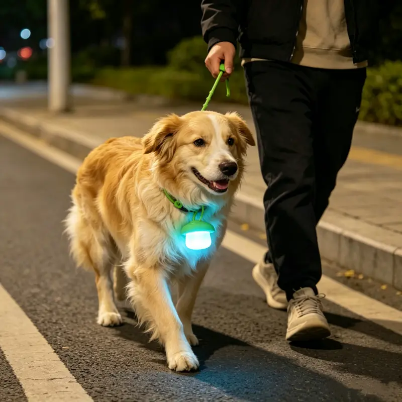 LED  night Mushroom Safety Light for Pets, Durable Waterproof Collar Pendant, Keep Dogs & Cats Visible at night  , Multi-Use Outdoor Light for  Walks, Hiking & Cycling Safety light for pets, backpack light, bike light, outdoor safety charm Leash