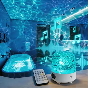 2-in-1  Speaker Projector – HiFi  Sound, 16 Lighting Modes, Atmosphere Light, Remote Control, Portable for Camping, Indoor & Outdoor Use in Gaming Room, Bedroom, Bathroom, Couples & Gift Idea Audio Wireless Smartphone Companion