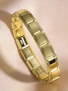 Stainless Steel Minimalist Bracelet, Italian Module Pendant Bangle, Daily Use Elastic Chain, Light Luxury Design, Women Personalized Jewelry Gift, Stackable Bracelets, Trendy Stack Bangle, Metal Bracelet, Bangles Bracelets