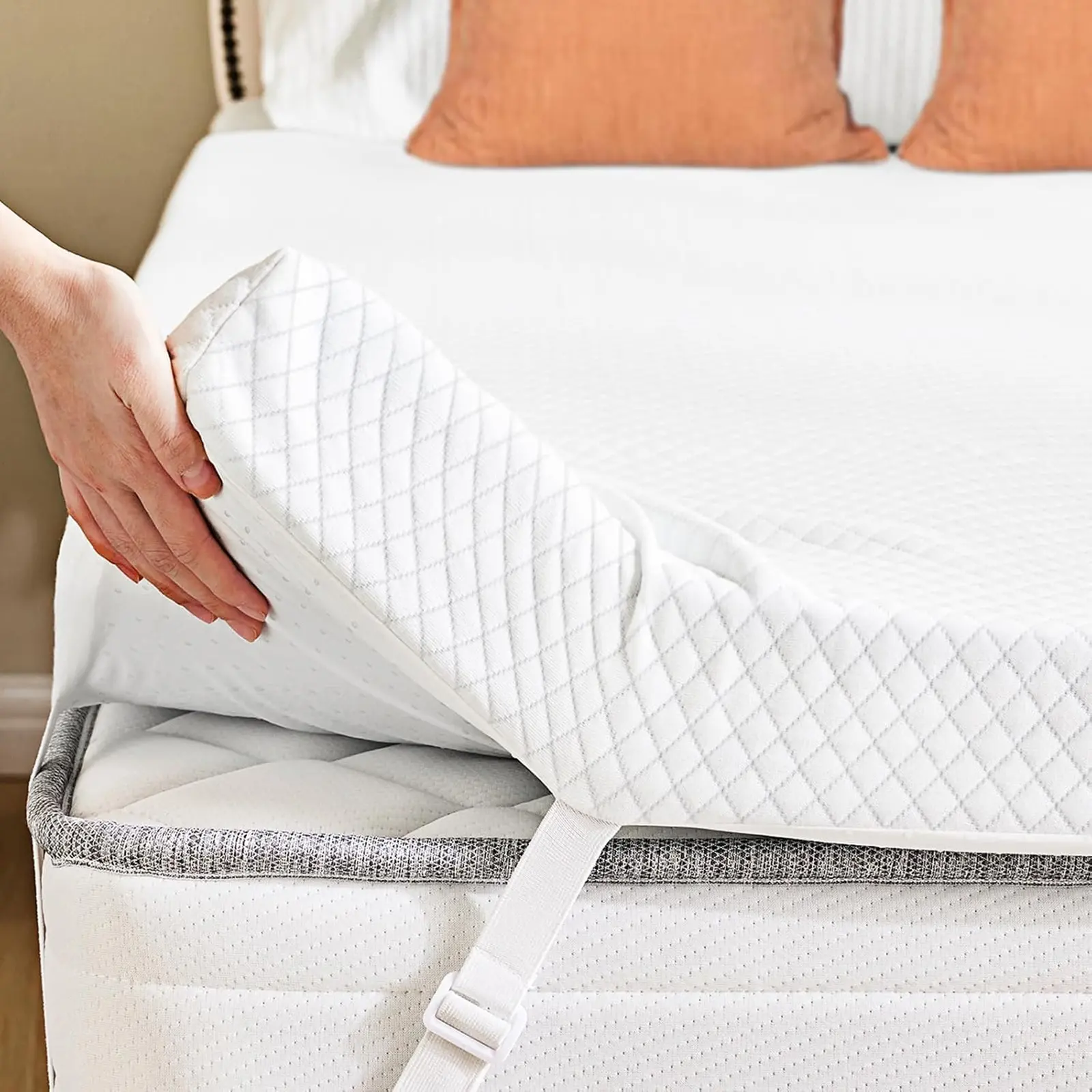 Gel Memory Foam Mattress Topper Twin Size – Ventilated High Density Pad for Back Pain Relief, Removable Soft Cover, CertiPUR-US Certified