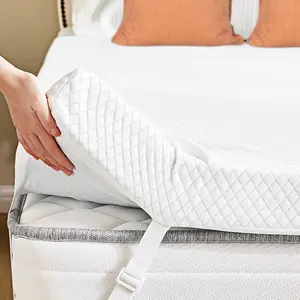 Gel Memory Foam Mattress Topper Twin Size – Ventilated High Density Pad for Back Pain Relief, Removable Soft Cover, CertiPUR-US Certified