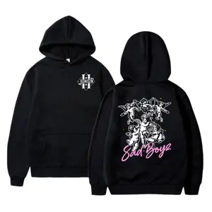 Sad Boyz Junior H Hoodie, T-Shirt, Angel Graphic Hoodie For Men And Women, Urban Streetwear Black Hoodie, Junior H Merch