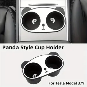 For Tesla Model 3 Model Y central control cup limiter cute panda style cup holder interior modification accessories