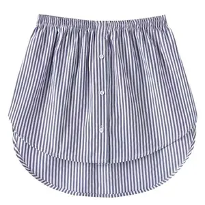 Versatile shirt fake hem sweater fake skirt stacked inside bottom skirt plaid skirt