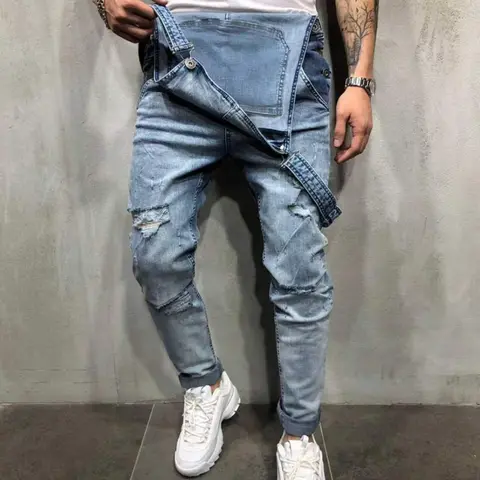 Men's Plain  Button Light Wash Denim Jean Fashion Fitted Overalls, Casual Comfy Overalls for Daily Wear, Men's Overalls for All Seasons, Menswear Casual Clothes