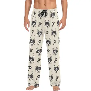 Men's Pajama Pants Husky Dogs Sleep Bottoms Lounge Sleepwear with Pockets Drawstring