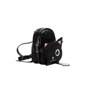 Lost Queen Women’s Peek-a-Boo Cartoon Black Cat Purse Bag of Tricks Backpack