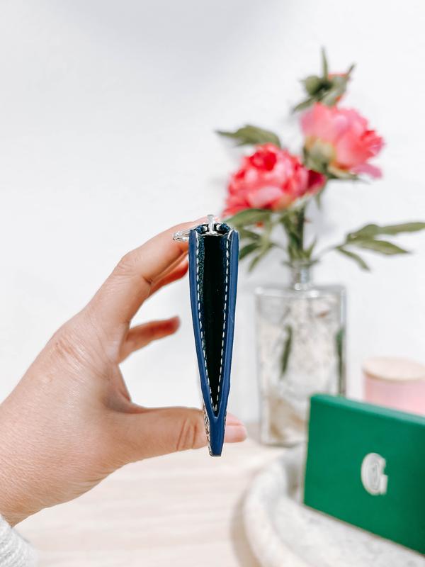 Pre-owned Goyard Coated Canvas and Leather Small Leather Goods BNIB Navy Blue Zipper Top Card Holder with Versatile Design for Card Organization