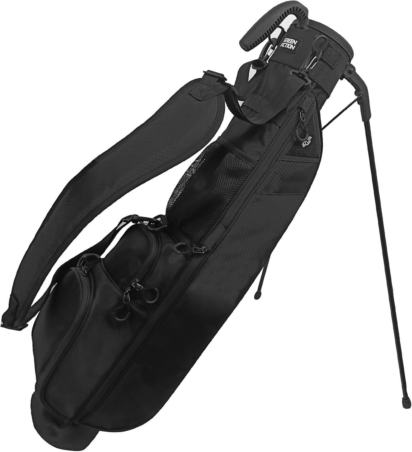 Sunday Golf Bag with Strap & Stand, Lightweight Golf Stand Bags with Two-Way Divider/Cooler Pocket, Golf Club Bags Holds 5-6 Clubs for Driving Range, Par 3 and Standard Courses