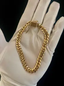 14k Solid Gold Cuban Link Bracelet 8.5in 40g Durable Luxury Jewelry for Any Occasion gifts