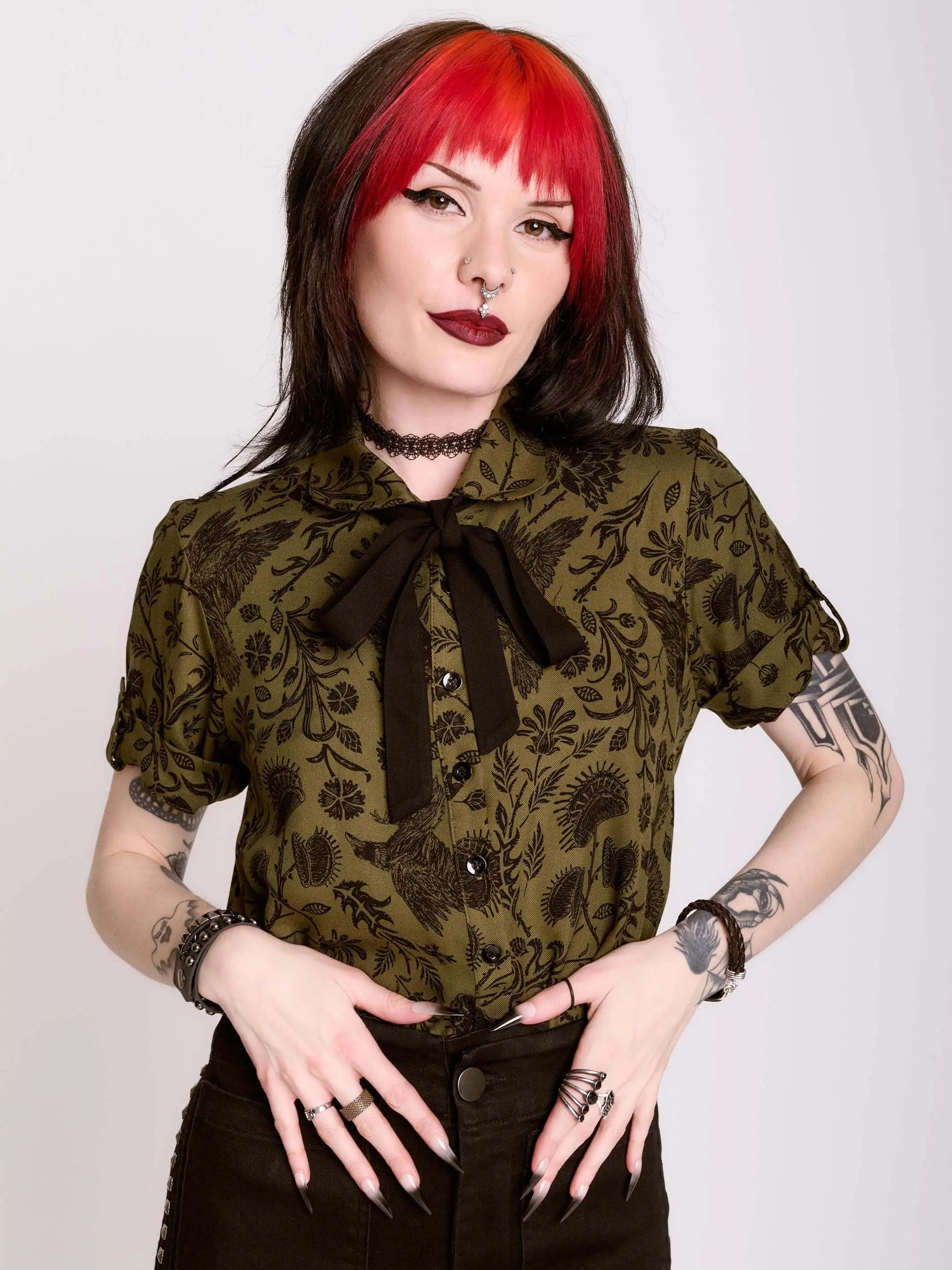 Raven Brocade Academia Shirt