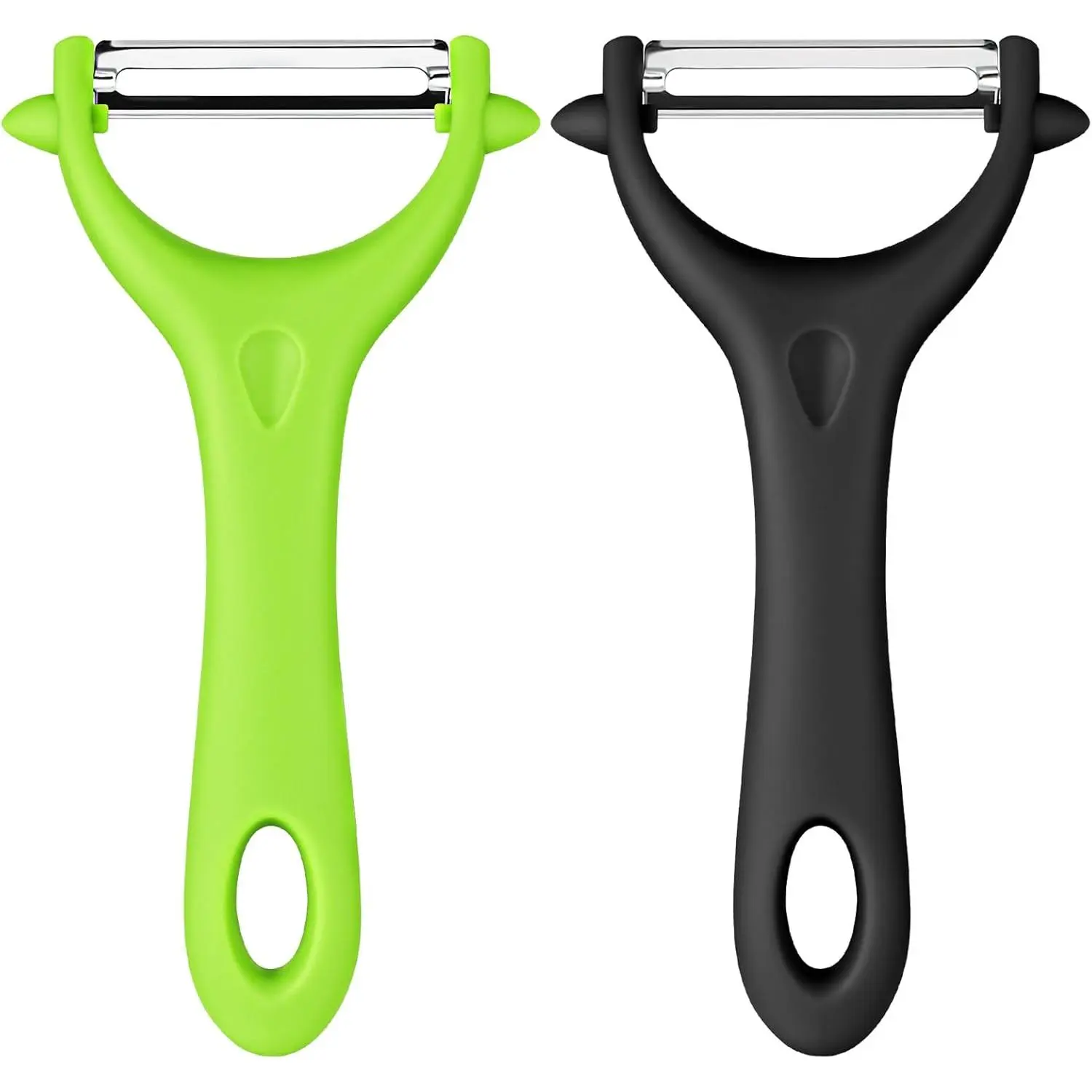 2-Piece Vegetable Peeler Set, Y-Shape and I-Shape Hand Held Utensils with Stainless Steel Rotary Blades, Ergonomic Non-Slip Grip & Potato Eye Remover for Fruits and Veggies, Hand Held Peeler, Vegetable Fruit Utensils, Veggie Peeler, Unisex