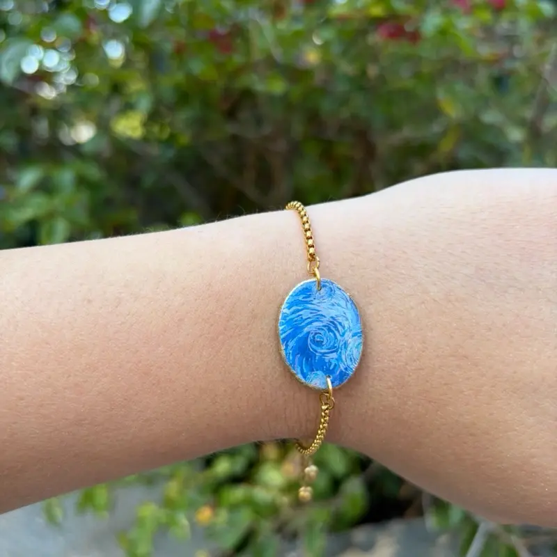 Starry bracelet polymer clay sensitive skin safe