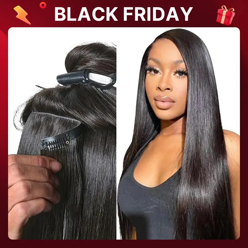 [LIVE]LUVME 100% Virgin Human Hair Extensions Seamless & Invisible Edge Straight, Body Wave, Kinky Curly, Yaki Straight, Messy Burmese Curl Clip-In Black Friday Sale — Save Big Now!, Glueless Clip In, Clip In Hair Extensions