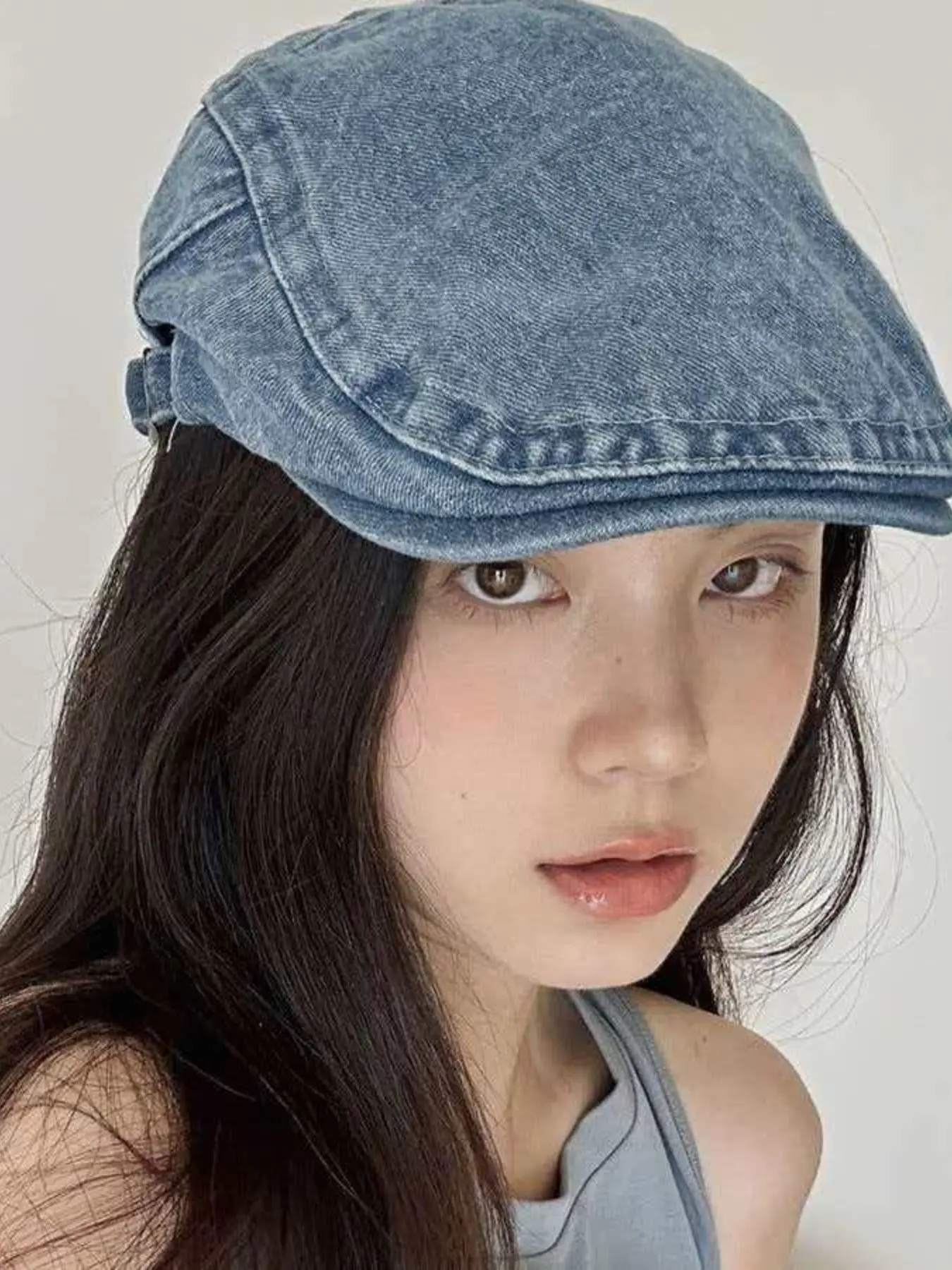 New Denim Forward Beret Hat Unisex Design Vintage Aesthetic Washed Painter Cap Fashion Casual Versatile All-Seasons Headwear Fitted Hat for Men & Women Fashionable Hats Fashion Hats Casual Trendy Hat
