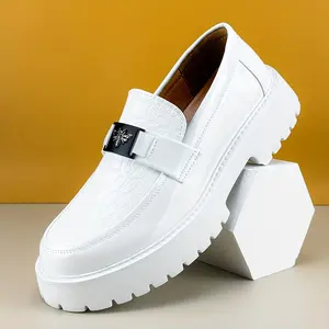 Men's Slip-On Loafers Glossy Black Thick Non-Slip Sole Cushioned Insole Formal and Casual Footwear for Business Wedding Office Party Bedroom Training All-Season Ideal Gift for Men Shoe Walking Shoes