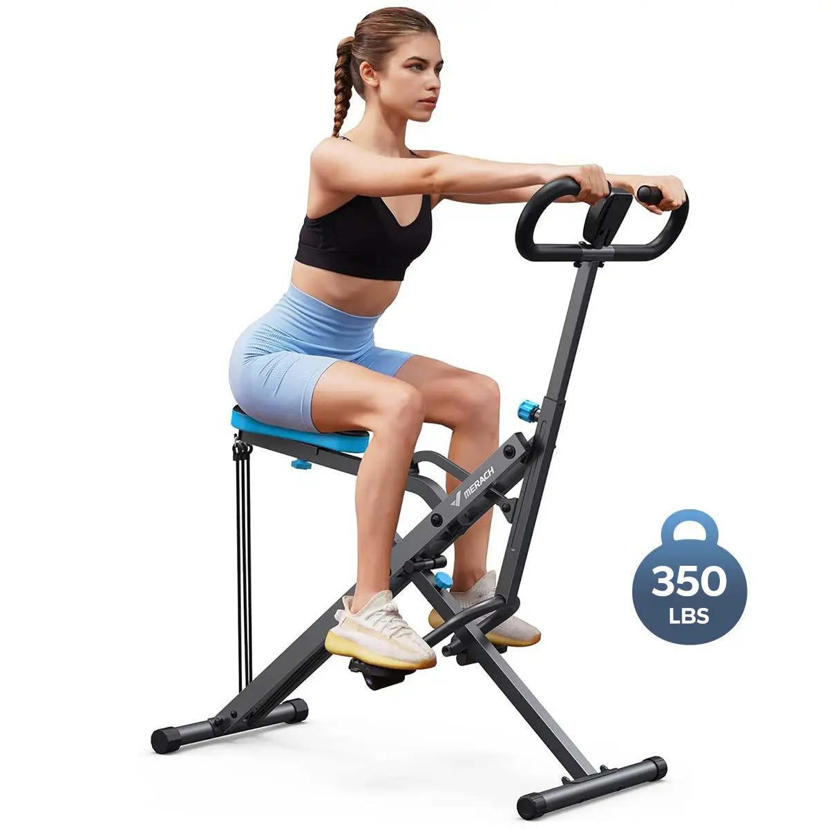 MERACH Squat Machine Glutes Workout Adjustable Resistance Foldable Exercise Equipment Leg Exercise Machine Rowing Machine