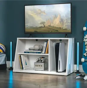 Gamer TV Stand Console for TV's up to 32", White Finish