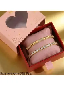 Two piece gift box set, bamboo and bone bracelet, Matching bracelets, fashionable and simple, exquisite gift, high-end and atmospheric