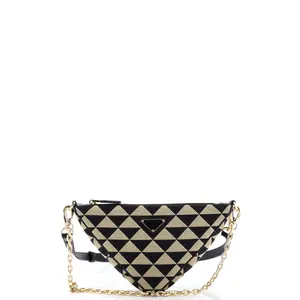 Pre-owned Jacquard Shoulder Bags Prada Symbole Triangle Bag Mini by Rebag