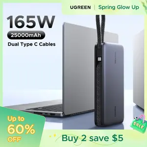 UGREEN 25000mAh PD145W PowerBank, 20000mAh PD100W Powerbank Fast Charging with Type C Cable for iPhone 17 16 Pro Max Chargeable Smartphone Accessories-TikTokShopSpringGlowUp,Greenish