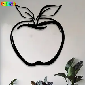 1pc Apple Metal Wall Art, Vibrant Apple Statue Mural, Ideal Gift for New Year, Easter, Fruit Decor Enthusiasts, Rust-Resistant Metal Wall Decor Wall Sculptures, Perfect for Kitchen Wall & Garden Fence, Charming Year-Round Home Decor
