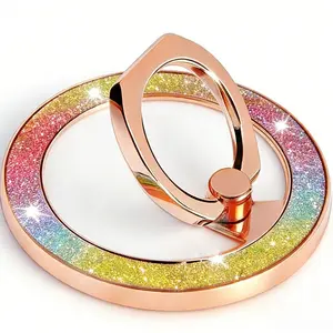 Bling Bling Magnetic Phone Ring Grip Holder, 360° Rotation & Folding Finger Ring, Compatible with iPhone & Samsung, Magnetic Phone Stand, Magnetic Smartphone Holder