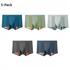 Men's 5-Pack 2026 New Lenzing Modal Plain Boxer Briefs - Menswear, Mid-Waist, Silky Fabric, Relaxed Fit, Quick-Drying, Skin-Friendly, Breathable, Bamboo Cool Underwear for Men