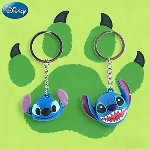 1PC Disney Stitch Keychain Officially Licensed Collectible Adorable Animal Anime Peripheral Backpack Decoration Car key Pendant Desk Ornament Durable PVC Rubber Gift