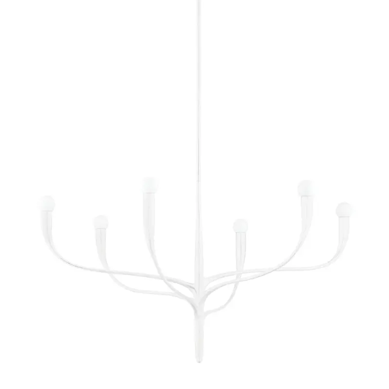 Labra Six Light Chandelier White Plaster