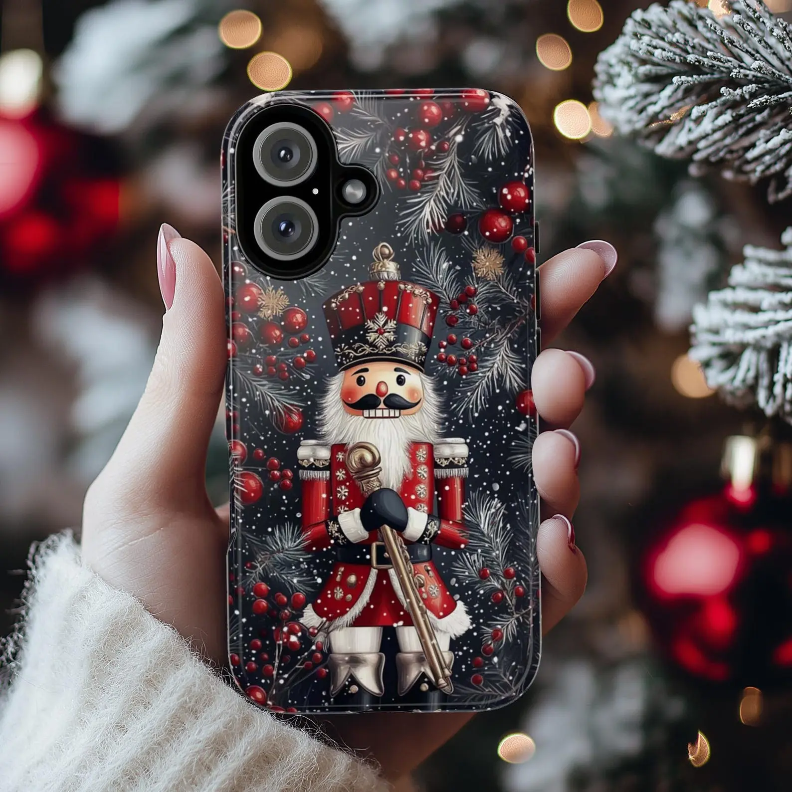 Holiday Nutcracker Christmas & Xmas Ornaments Phone Case, Festive Case for Nutcracker Lovers iPhone 17 Air 16 15 14 13, Samsung S25 S24 - phone case for iphone/samsung/google