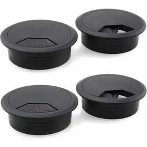 4 count Office PC Desk  Cord Wire Organizer Black Desk Grommet Adjustable Cord Cover 2 Inch  Grommets Hole Cover