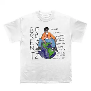 Brent Faiyaz Sketchbook Graphic Tee, Y2K Streetwear T-Shirt, Unisex Crew Neck Tee, Vintage Hip-Hop Graphic, Sports Style, Casual Cotton Fit